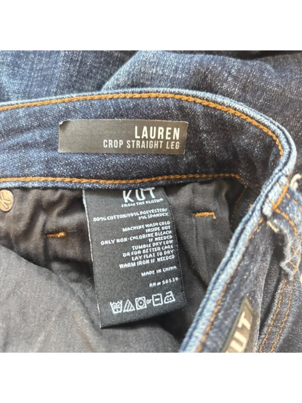✨3/$30 Kut From The Kloth 4 Lauren Crop Straight Leg Jeans Women Dark Wash Denim - Picture 4 of 5